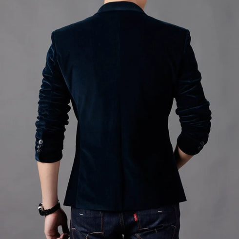 Slim Fit Corduroy Blazer for Men - Autumn Spring Casual Suit Jacket